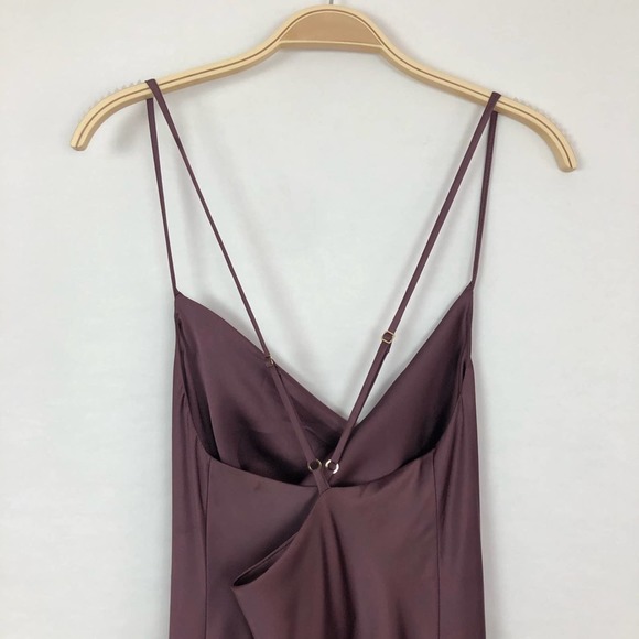 NEW Show‎ Me Your Mumu Verona Cowl Dress Dusty Plum Luxe Satin Size Large - Picture 6 of 10